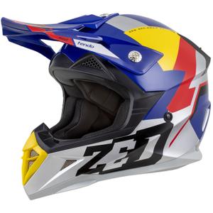 ZED X1.9D TENDO gyerek motokrossz bukósisak gyöngyház kék-piros-sárga-ezüst