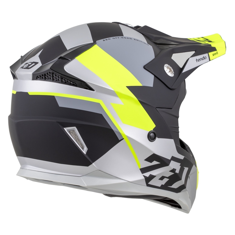 ZED X1.9D TENDO gyerek motokrossz bukósisak matt fekete-sötétszürke-világosszürke-fluo sárga