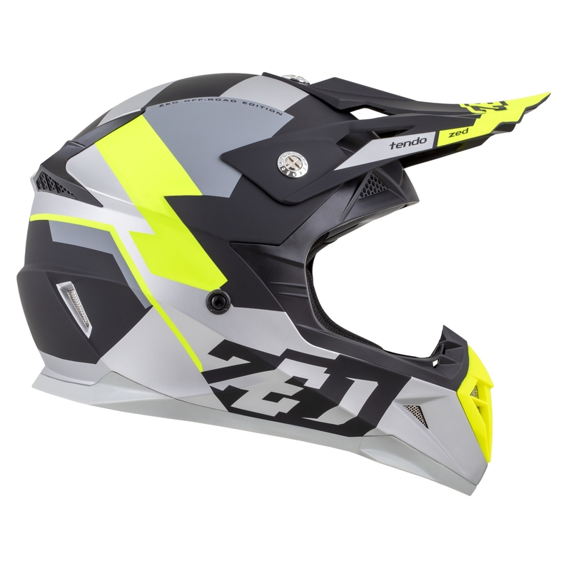 ZED X1.9D TENDO gyerek motokrossz bukósisak matt fekete-sötétszürke-világosszürke-fluo sárga