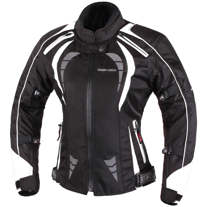 Női motoros kabát RSA Queen fekete-fehér kiárusítás