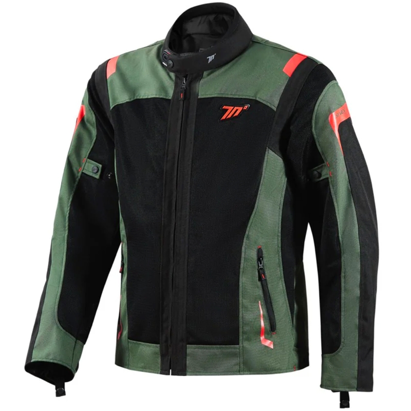 Seventy Degrees SD-JT66 Sahara motoros kabát khaki-piros
