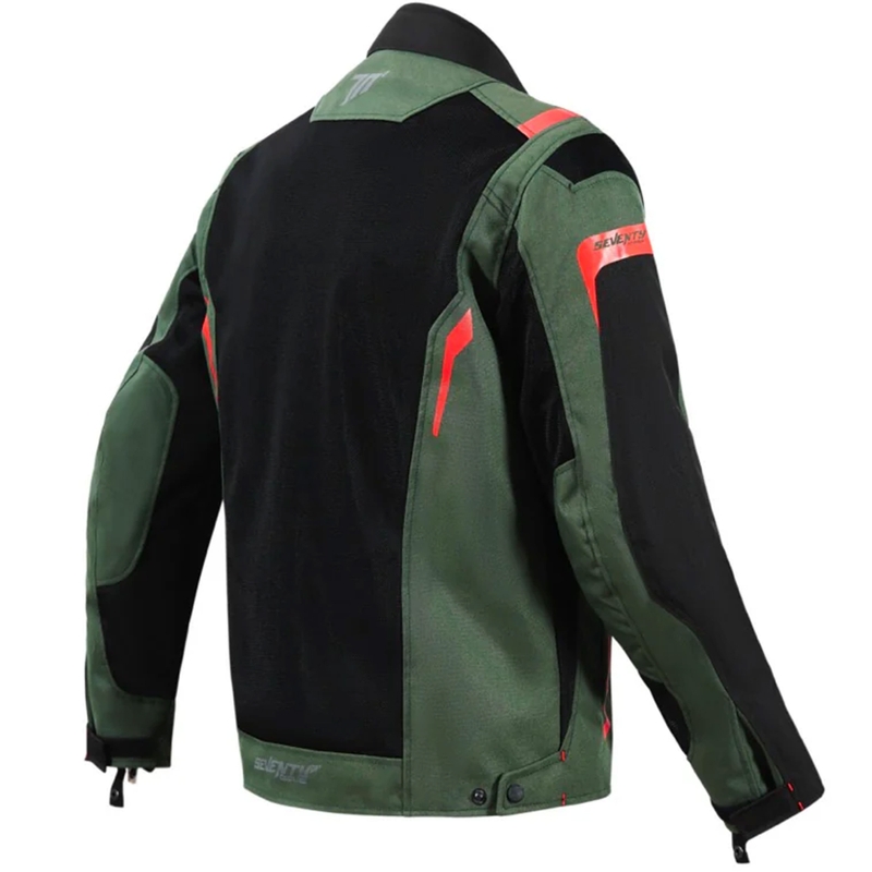 Seventy Degrees SD-JT66 Sahara motoros kabát khaki-piros