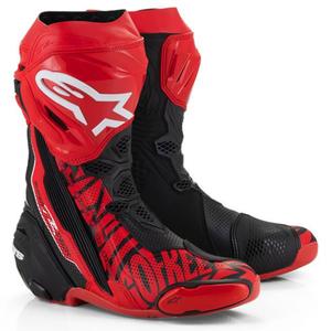 Alpinestars Supertech R Vented limitált kiadású Francesco Bagnaia motoros csizmna piros-fekete