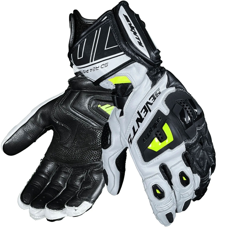 Seventy Degrees SD-R24 Pista motoros kesztyű fehér-fekete-fluo sárga