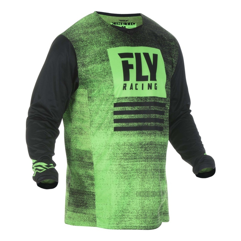 Motocross mez FLY Racing Kinetic NOIZ 2019 - USA fekete-fluo zöld akció kiárusítás