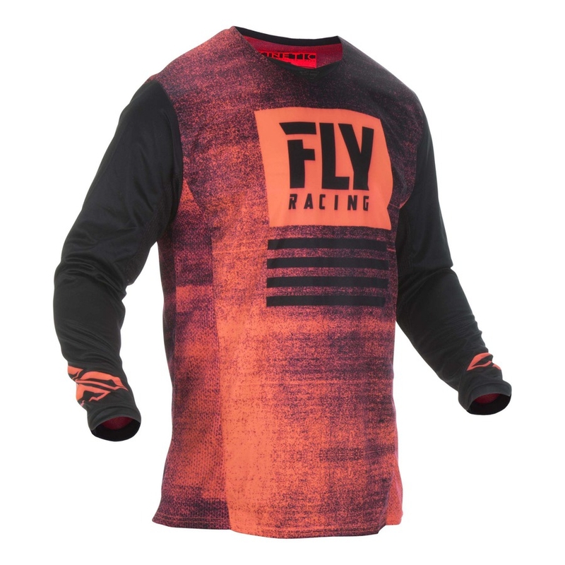 Motocross mez FLY Racing Kinetic NOIZ 2019 - USA fekete-fluo piros eladás kiárusítás