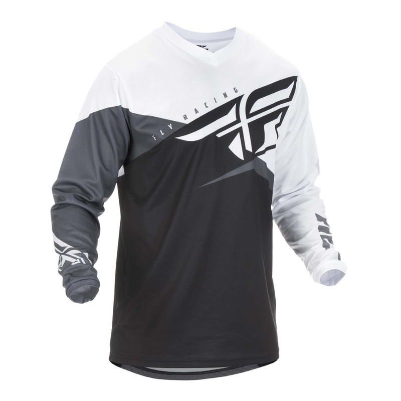 MOTOCROSS JERSEY FLY Racing F-16 2019 - USA fekete-fehér-szürke akció kiárusítás