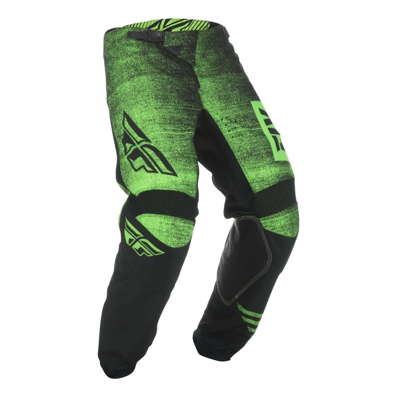 Motocross Pants FLY Racing Kinetic NOIZ 2019 - USA fekete fluo zöld kiárusítás