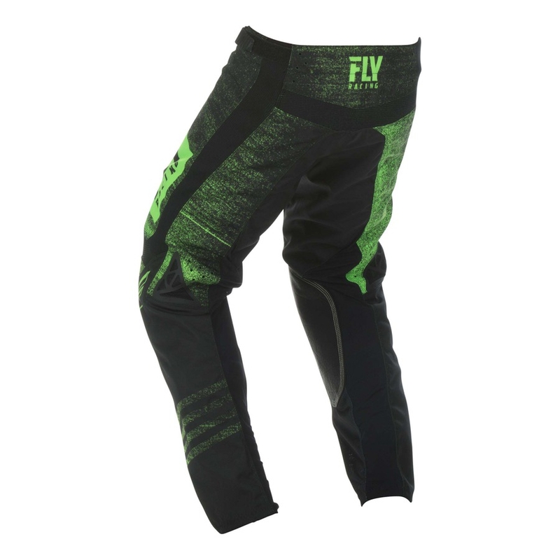 Motocross Pants FLY Racing Kinetic NOIZ 2019 - USA fekete fluo zöld kiárusítás