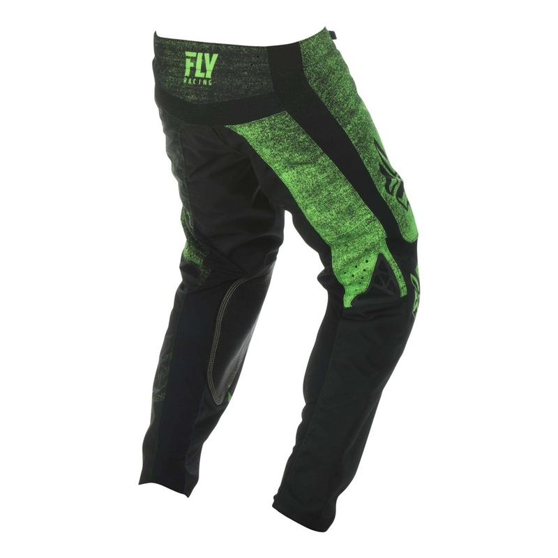 Motocross Pants FLY Racing Kinetic NOIZ 2019 - USA fekete fluo zöld kiárusítás