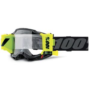 100% Forecast Accuri 2 motocross szemüveg fekete, átlátszó plexivel
