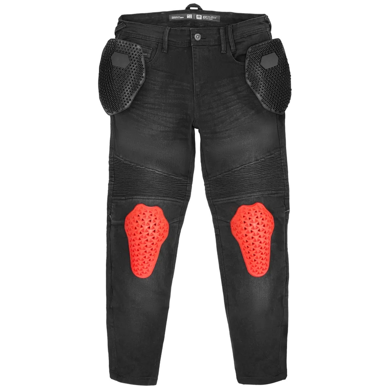 Shima Zenith hosszabbított motoros farmernadrág fekete
