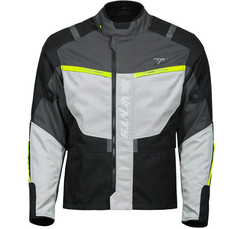 Seventy Degrees SD-JT83 Tonale motoros kabát fekete-szürke-fluo sárga