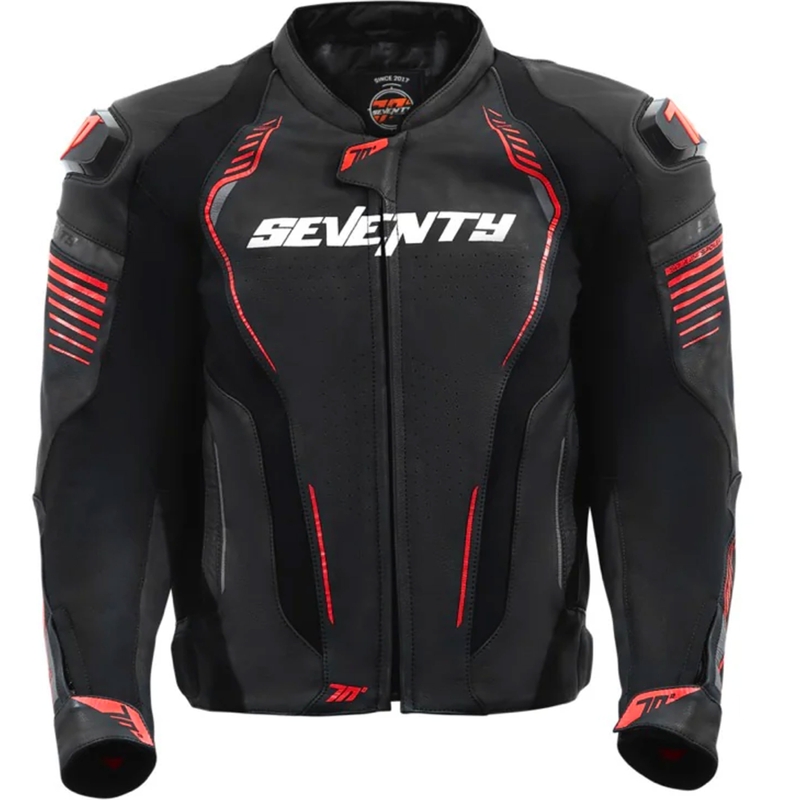 Seventy Degrees SD-JL24 Spoiler motoros bőrkabát fekete-piros