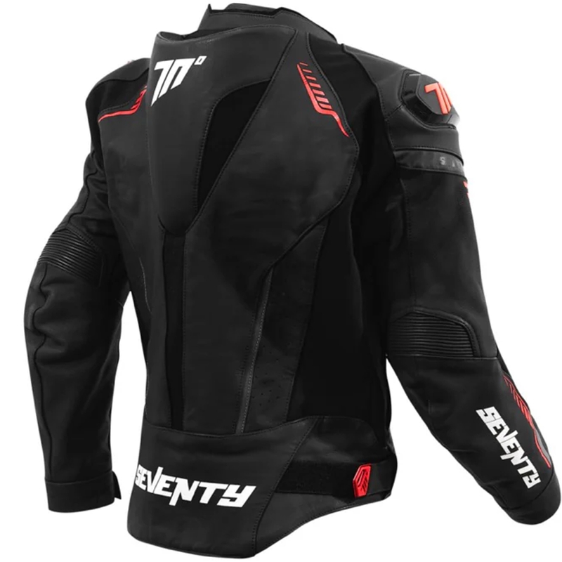 Seventy Degrees SD-JL24 Spoiler motoros bőrkabát fekete-piros