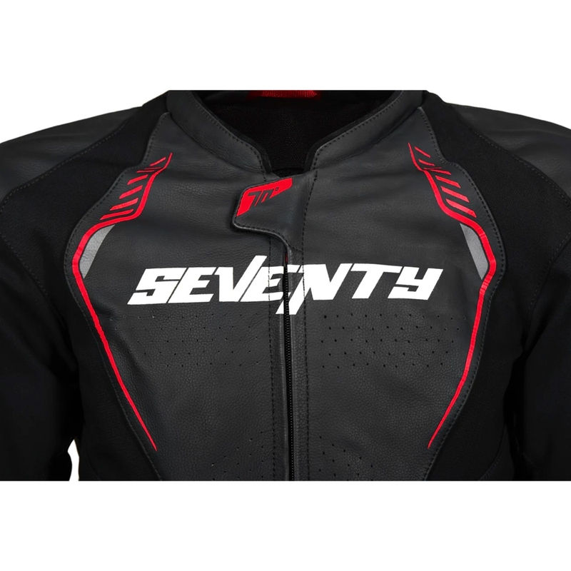 Seventy Degrees SD-JL24 Spoiler motoros bőrkabát fekete-piros