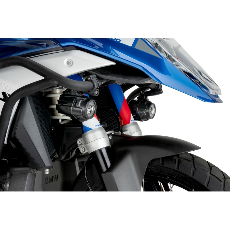 Auxiliary lights PUIG BEAM fekete set with accessories, homologated