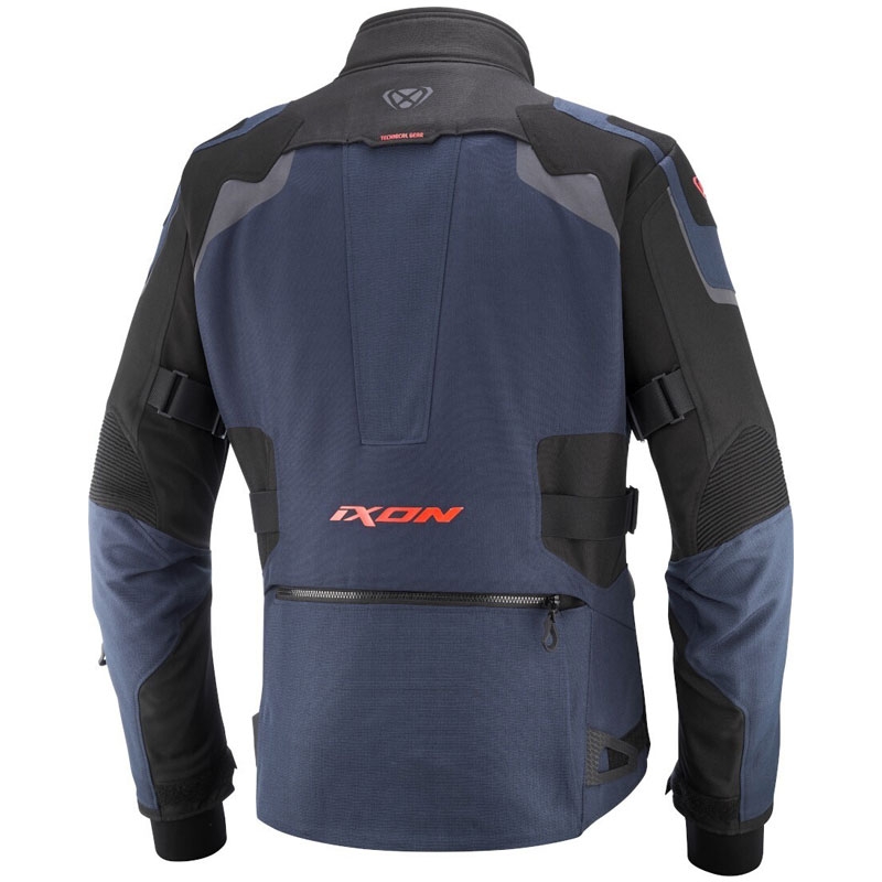 IXON Odin motoros kabát kék-fekete-fluo piros