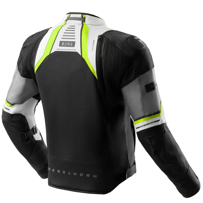 Rebelhorn Borg II motoros kabát fekete-szürke-fluo sárga