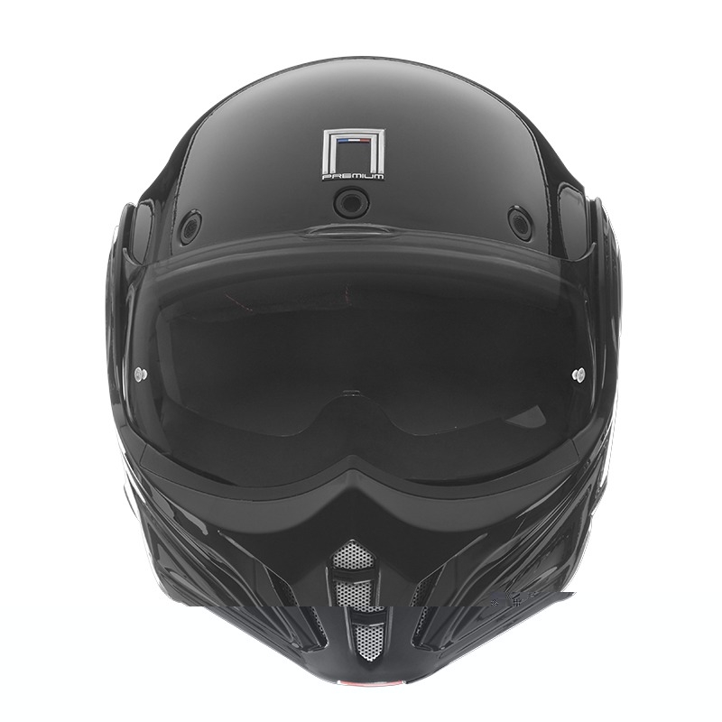 NOX PREMIUM Stratos hátrahajtható állú motoros bukósisak matt fekete