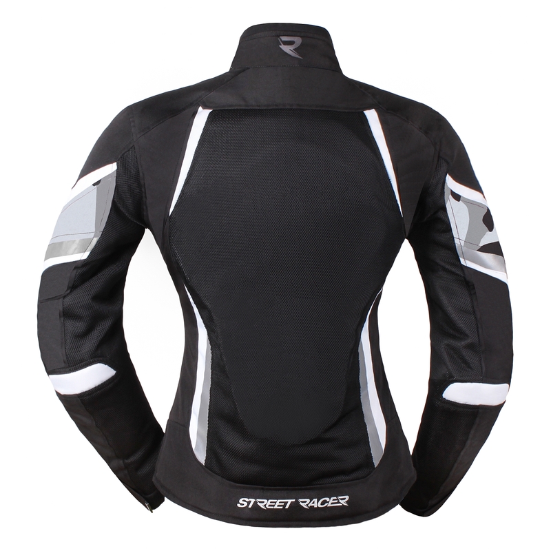 Női motoros kabát Street Racer Elite fekete-fehér kiárusítás