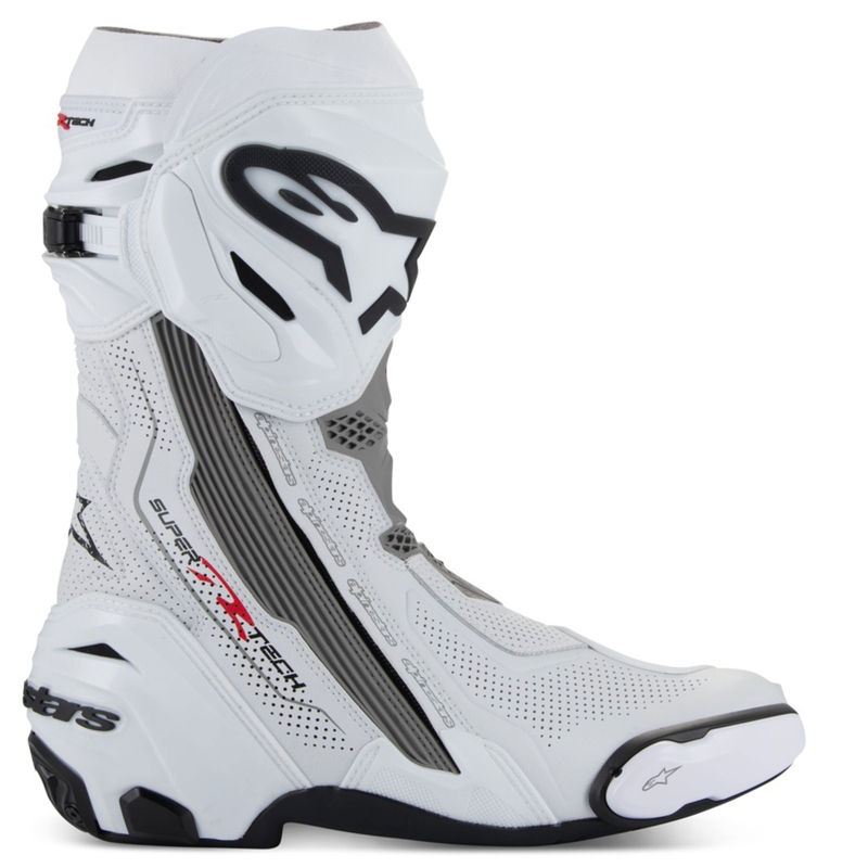 Alpinestars Supertech R Vented motoros cipő fehér-világosszürke-fekete