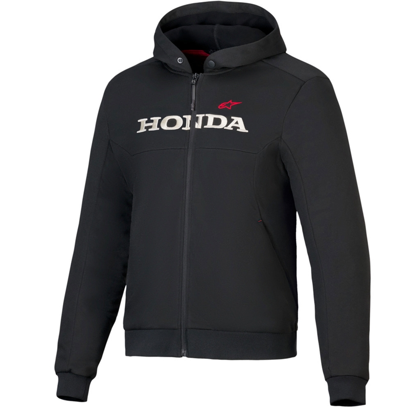 Alpinestars Chrome V3 Sport Hoodie Honda kollekció kapucnis melegítőfelső fekete-bézs-piros