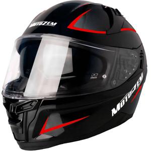 Motozem Guardian zárt motoros bukósisak fekete-piros - II. minőség