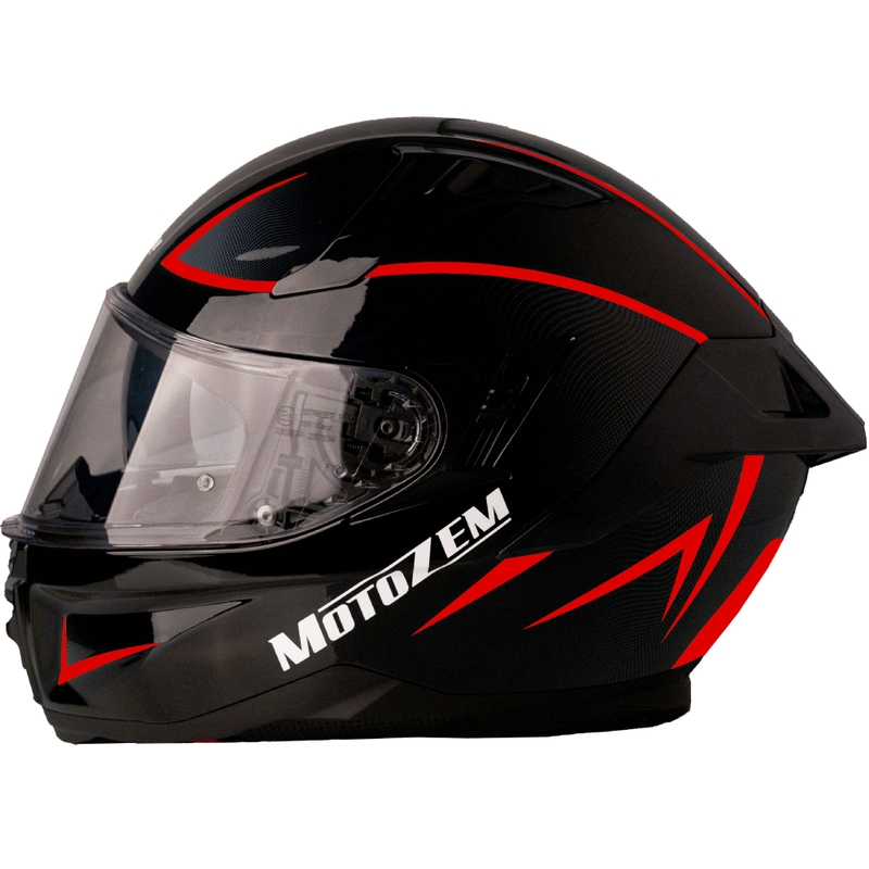 Motozem Guardian zárt motoros bukósisak fekete-piros - II. minőség