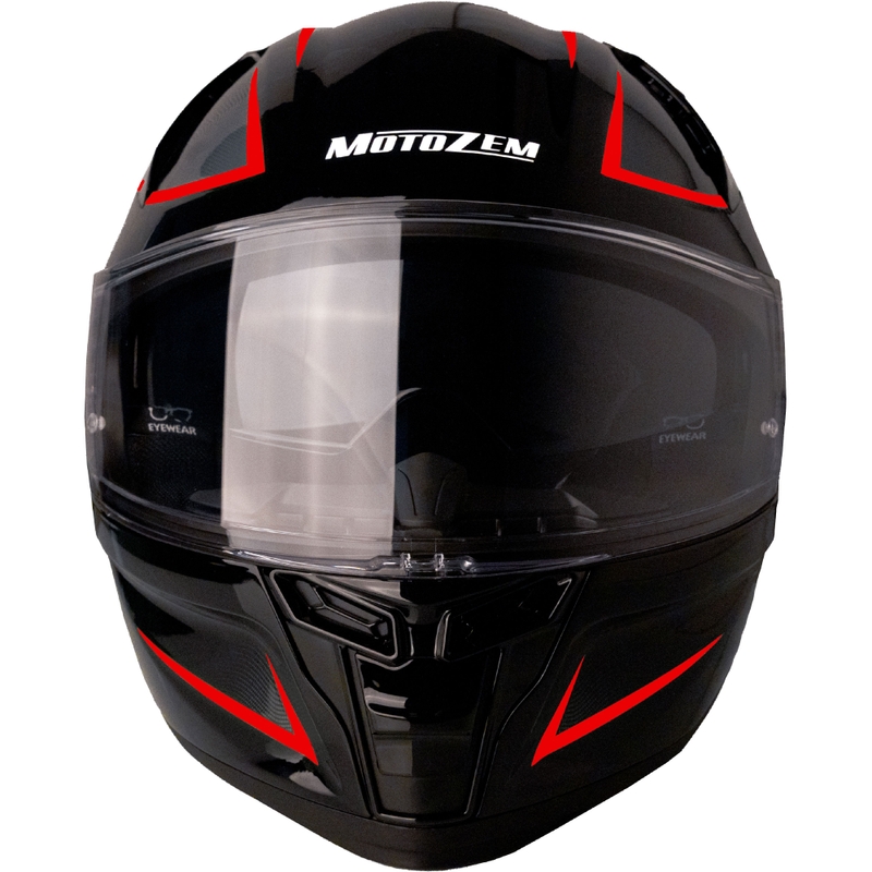 Motozem Guardian zárt motoros bukósisak fekete-piros - II. minőség