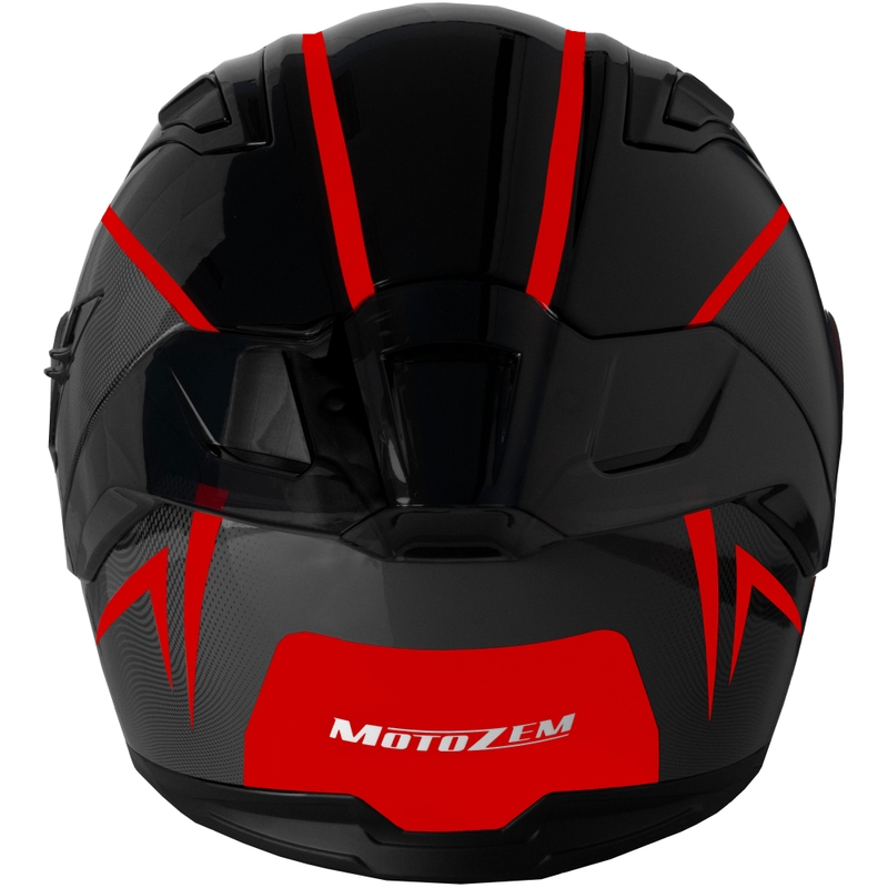 Motozem Guardian zárt motoros bukósisak fekete-piros - II. minőség