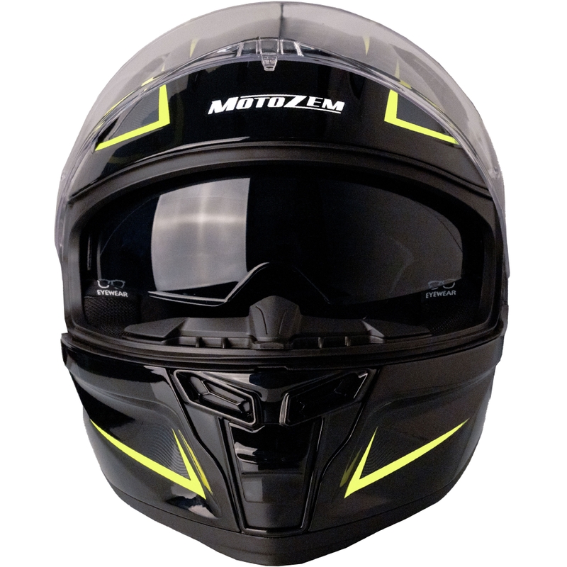 Motozem Guardian zárt motoros bukósisak fekete-sárga - II. minőség