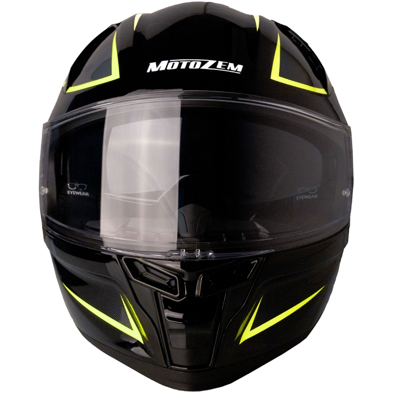 Motozem Guardian zárt motoros bukósisak fekete-sárga - II. minőség