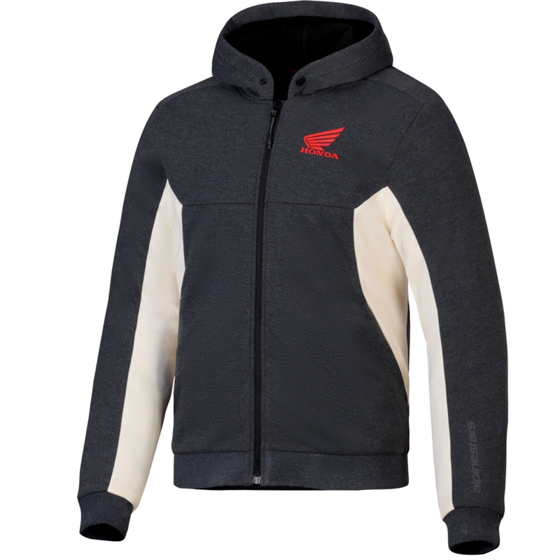 Alpinestars Chrome V3 Sport Hoodie Honda kollekció kapucnis melegítőfelső sötétszürke-krémszínű-piros