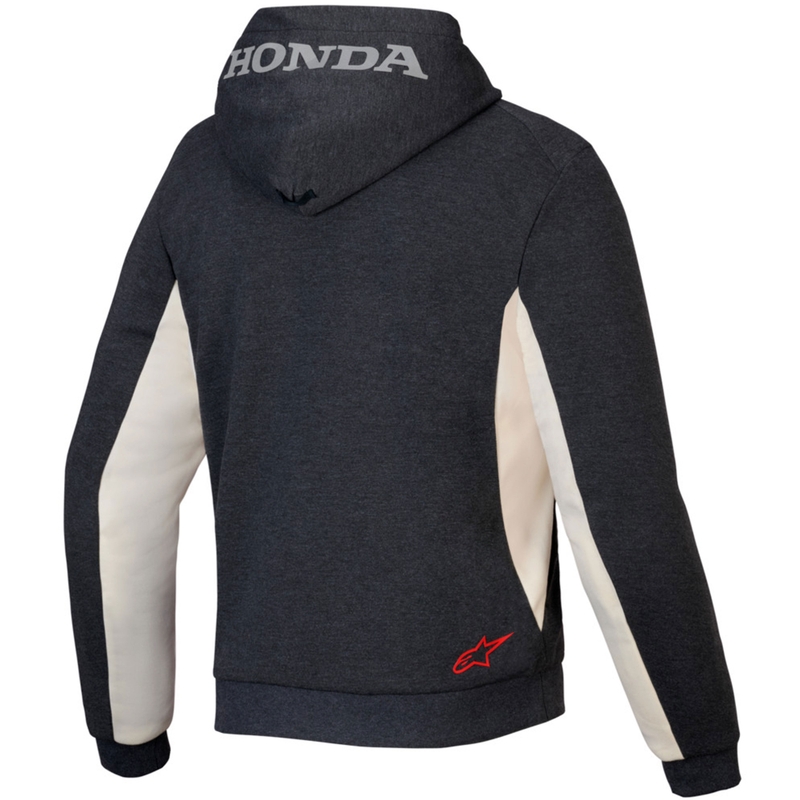 Alpinestars Chrome V3 Sport Hoodie Honda kollekció kapucnis melegítőfelső sötétszürke-krémszínű-piros