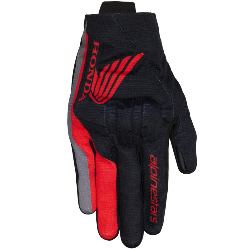 Alpinestars Reef V2 Honda kollekció motoros kesztyű fekete-piros-szürke