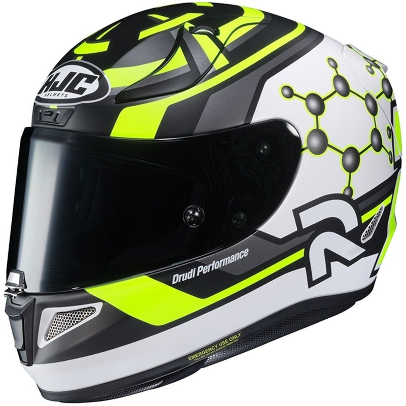 Beépített motoros sisak HJC RPHA 11 Iannone 29 Replica MC4HSF fekete-fehér-fluo sárga