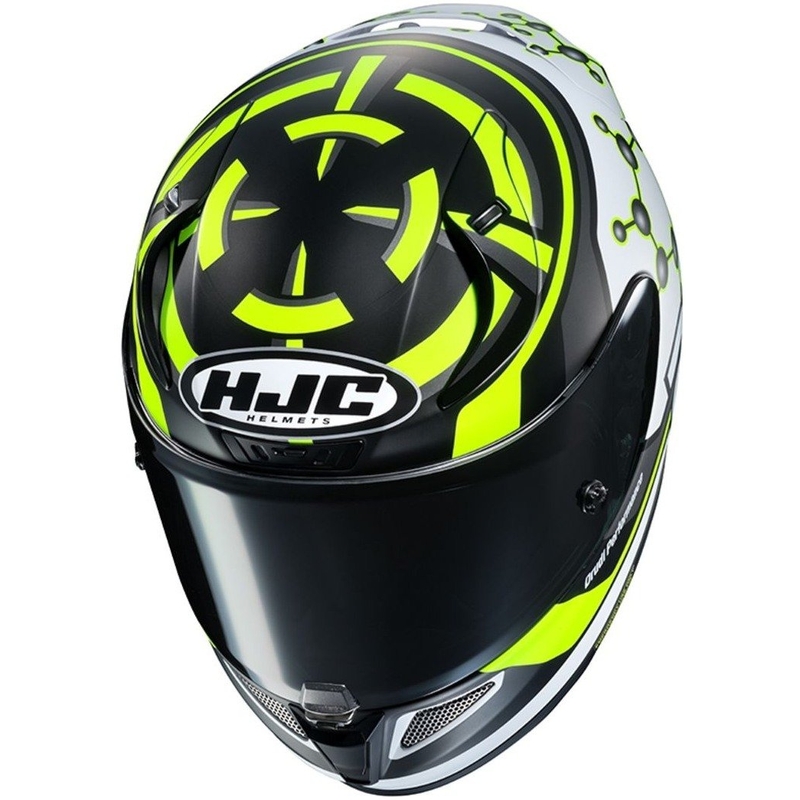 Beépített motoros sisak HJC RPHA 11 Iannone 29 Replica MC4HSF fekete-fehér-fluo sárga
