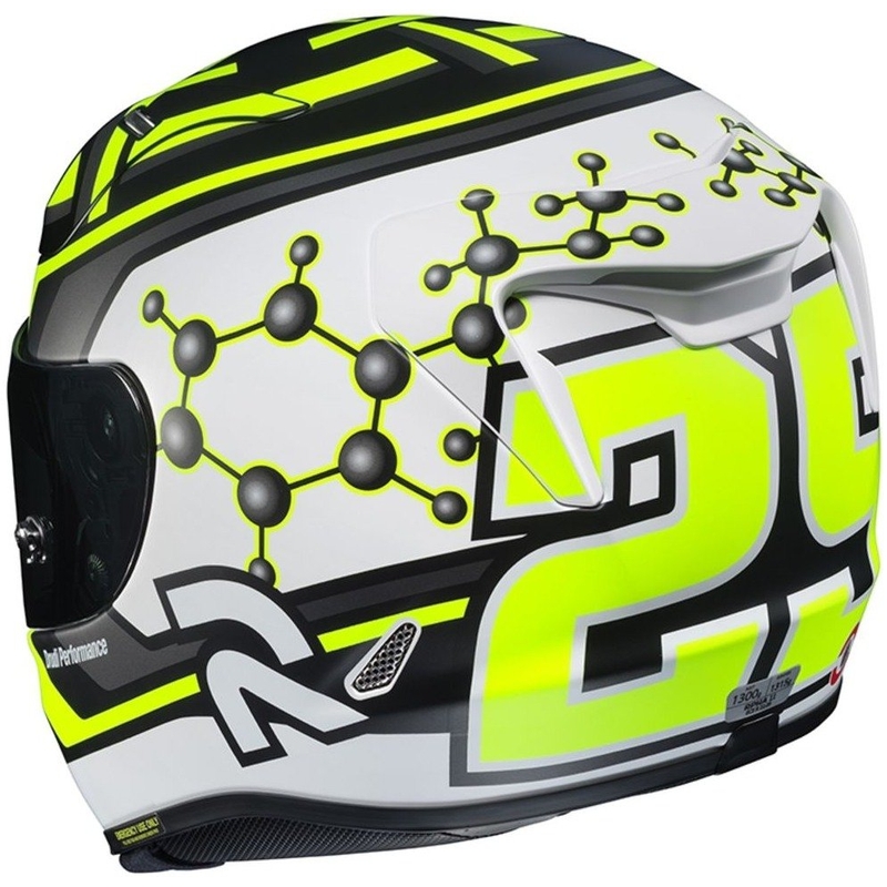 Beépített motoros sisak HJC RPHA 11 Iannone 29 Replica MC4HSF fekete-fehér-fluo sárga