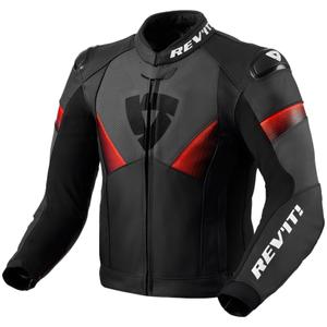 Revit Argon 2 motoros bőr dzseki fekete-fluo piros