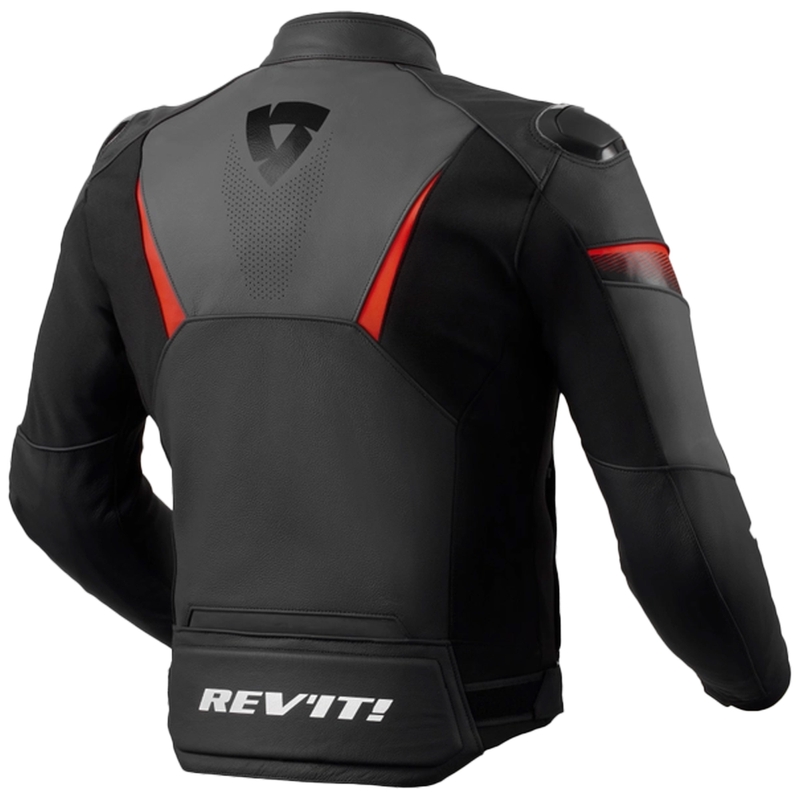 Revit Argon 2 motoros bőr dzseki fekete-fluo piros