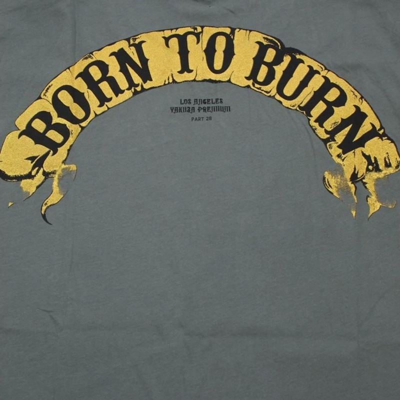 Yakuza Premium Born To Burn Flying Riots Los Angeles póló olivazöld