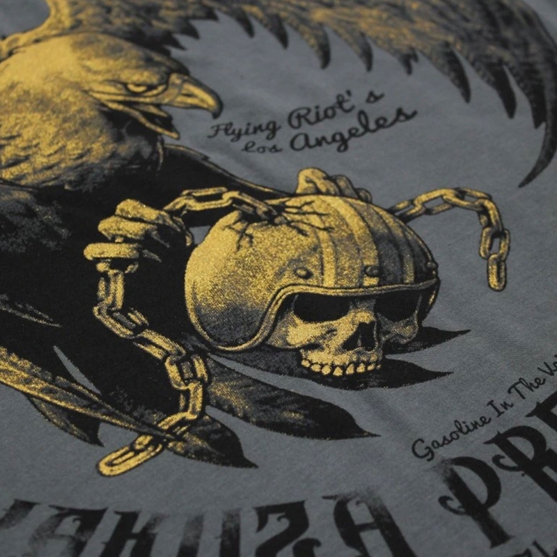 Yakuza Premium Born To Burn Flying Riots Los Angeles póló olivazöld