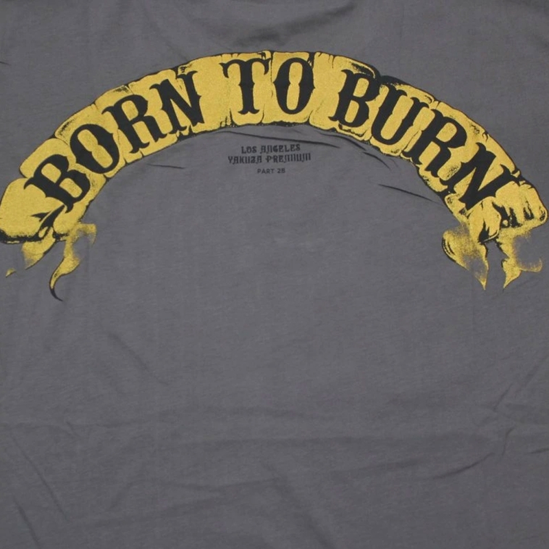 Yakuza Premium Born To Burn Flying Riots Los Angeles póló sötétszürke