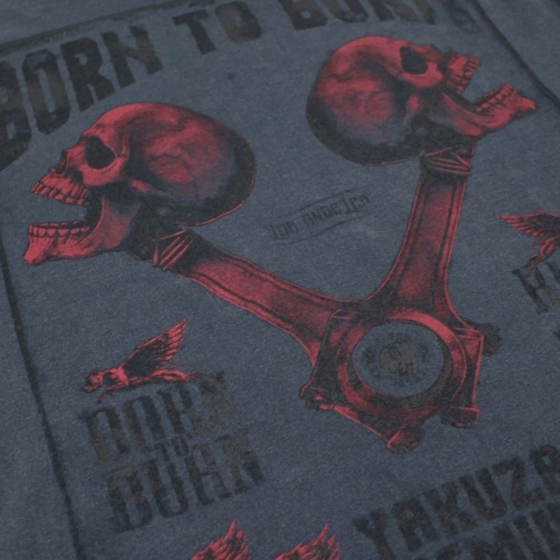 Yakuza Premium Rude and Rough Born to Burn - Los Angeles póló kék
