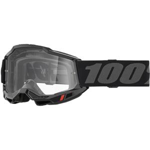 100% Accuri 2 Junior gyerek motocrossz szemüveg fekete, átlátszó plexivel
