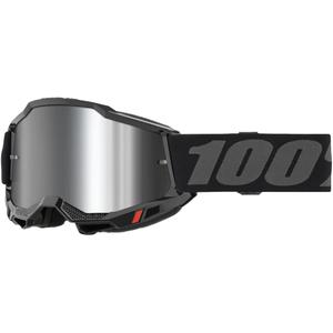 100% Accuri 2 Junior gyerek motocrossz szemüveg fekete, ezüst plexivel