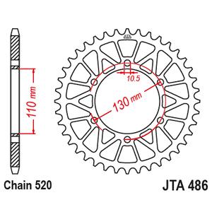 Alumínium csillagkerék JT JTA 486-46BLK 46 fogak,520 fekete