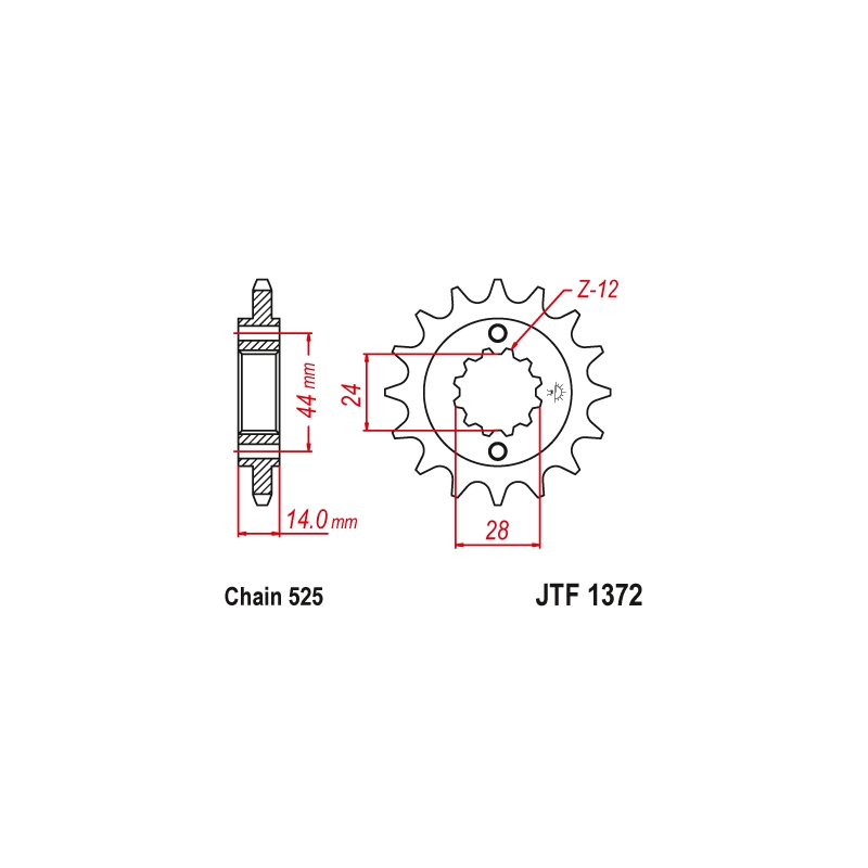 Első lánckerék JT 17 fogak,525