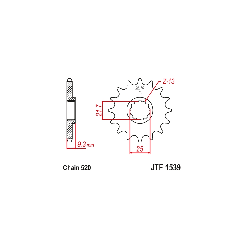 Első lánckerék JT 14 fogak,520